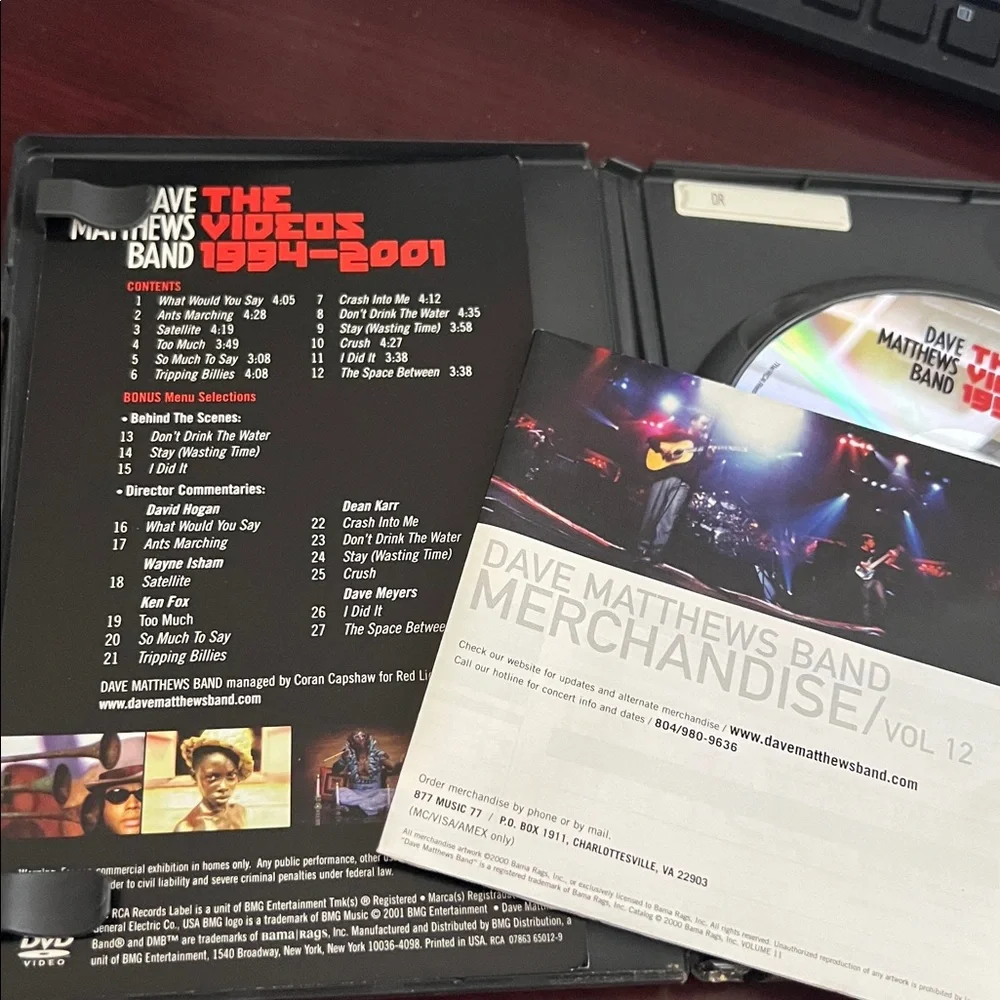 Dave Matthew’s Band The Videos 1994-2001 DVD
